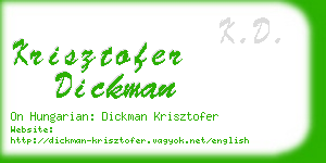 krisztofer dickman business card